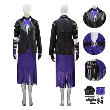 Nina Williams Tekken 8 Cosplay Costume Leather Jacket Dress Suit Halloween Outfit Becostume